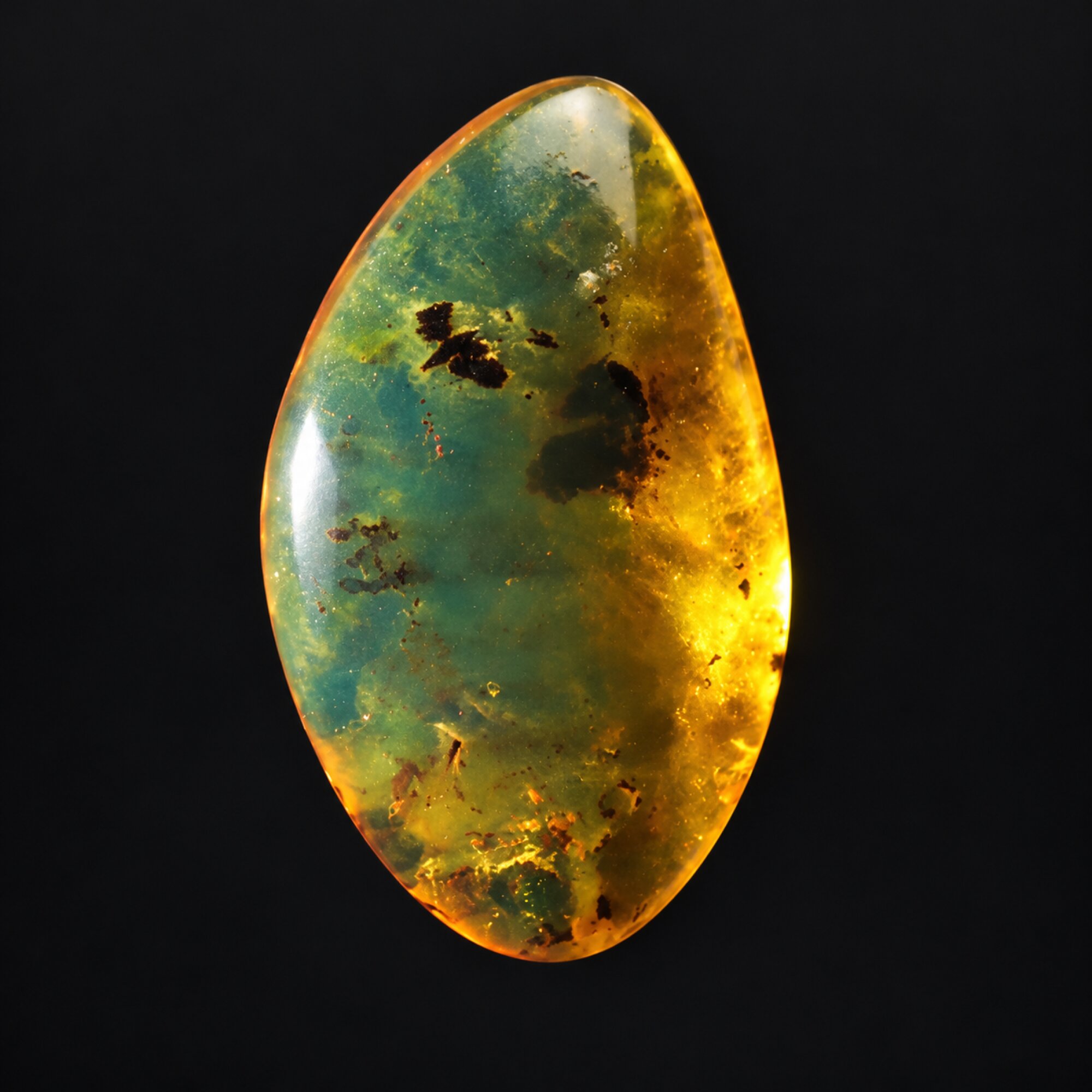 Natural green blue polished Dominican amber – photo 6