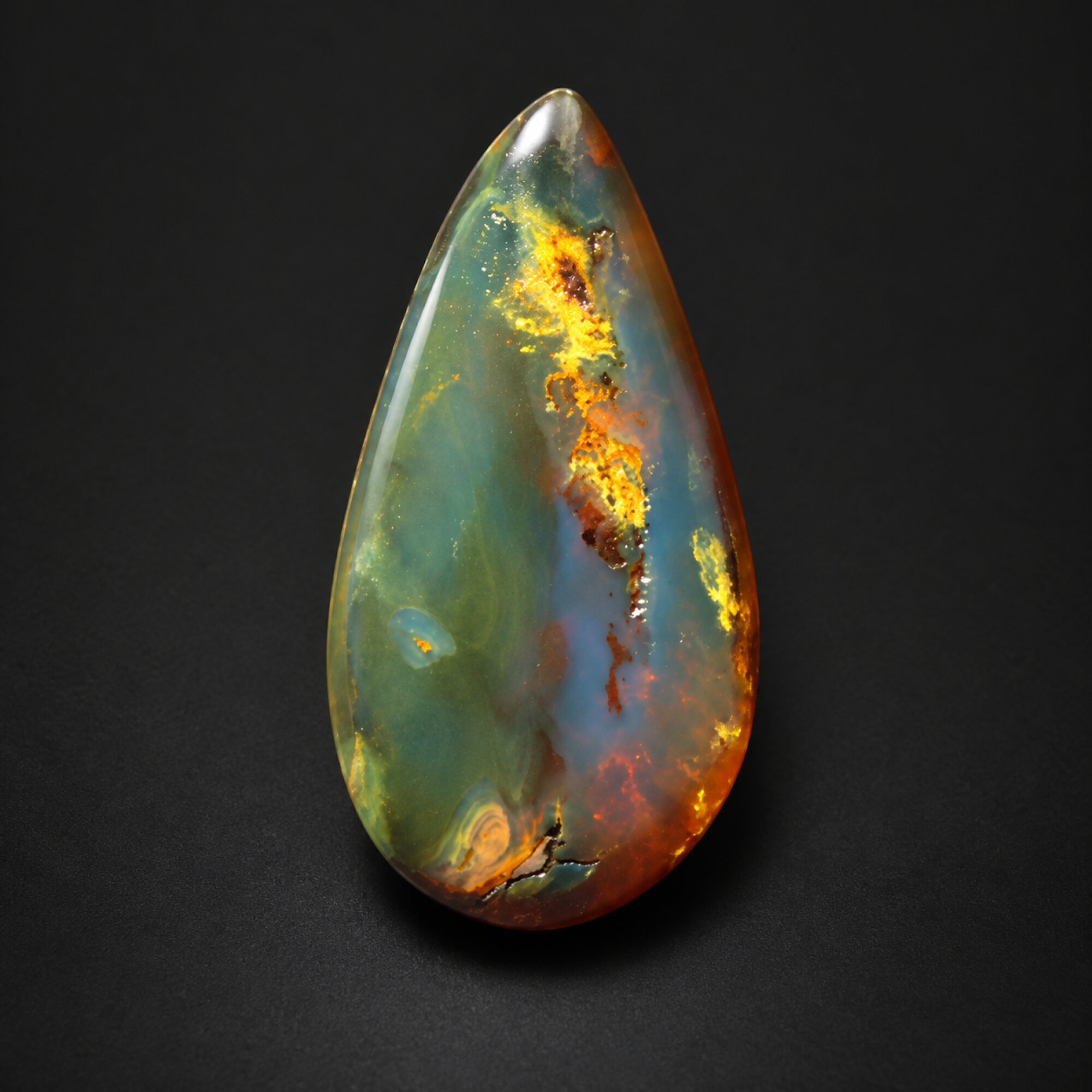 Natural red blue polished Dominican amber – photo 2