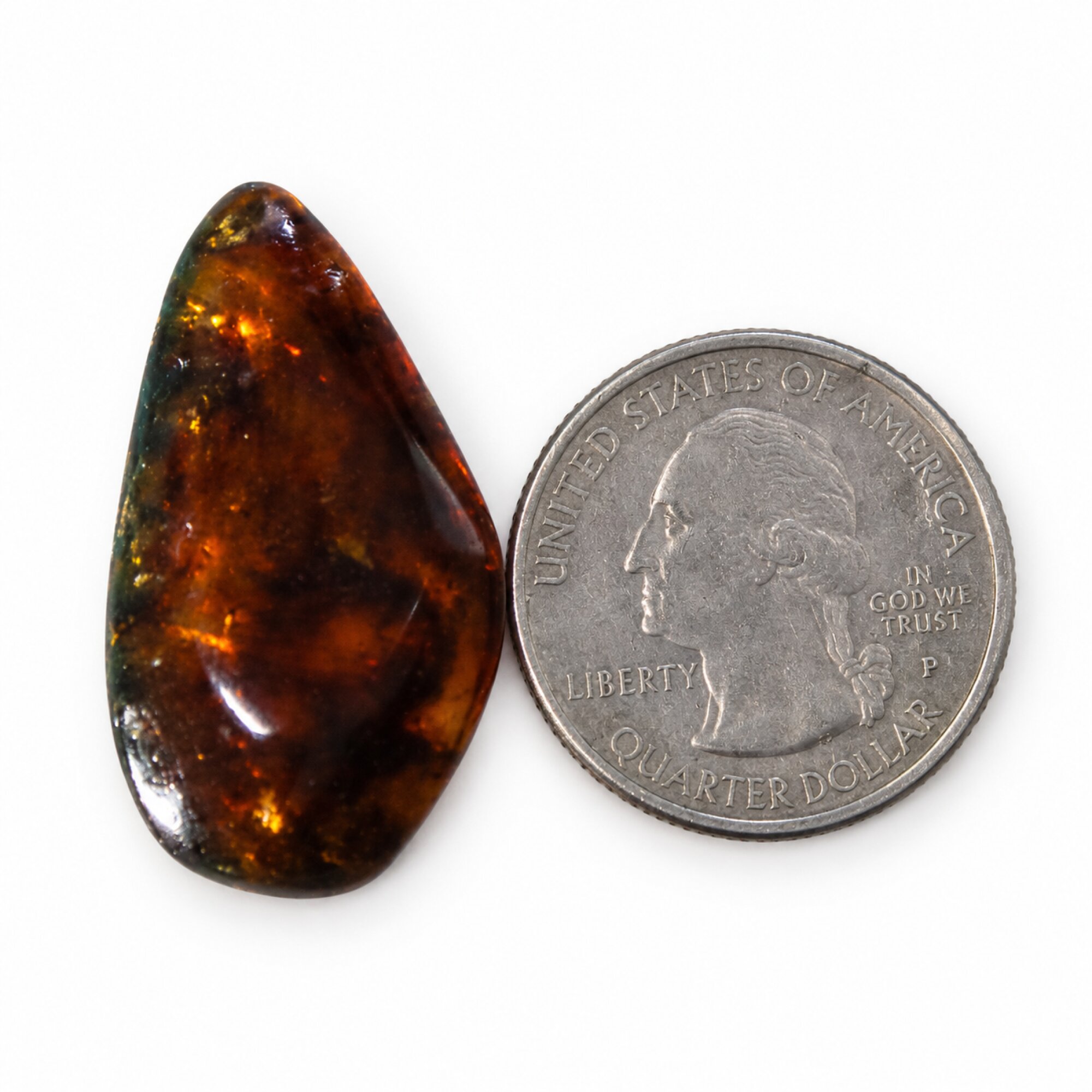 Authentic red orange green polished Dominican amber – photo 4