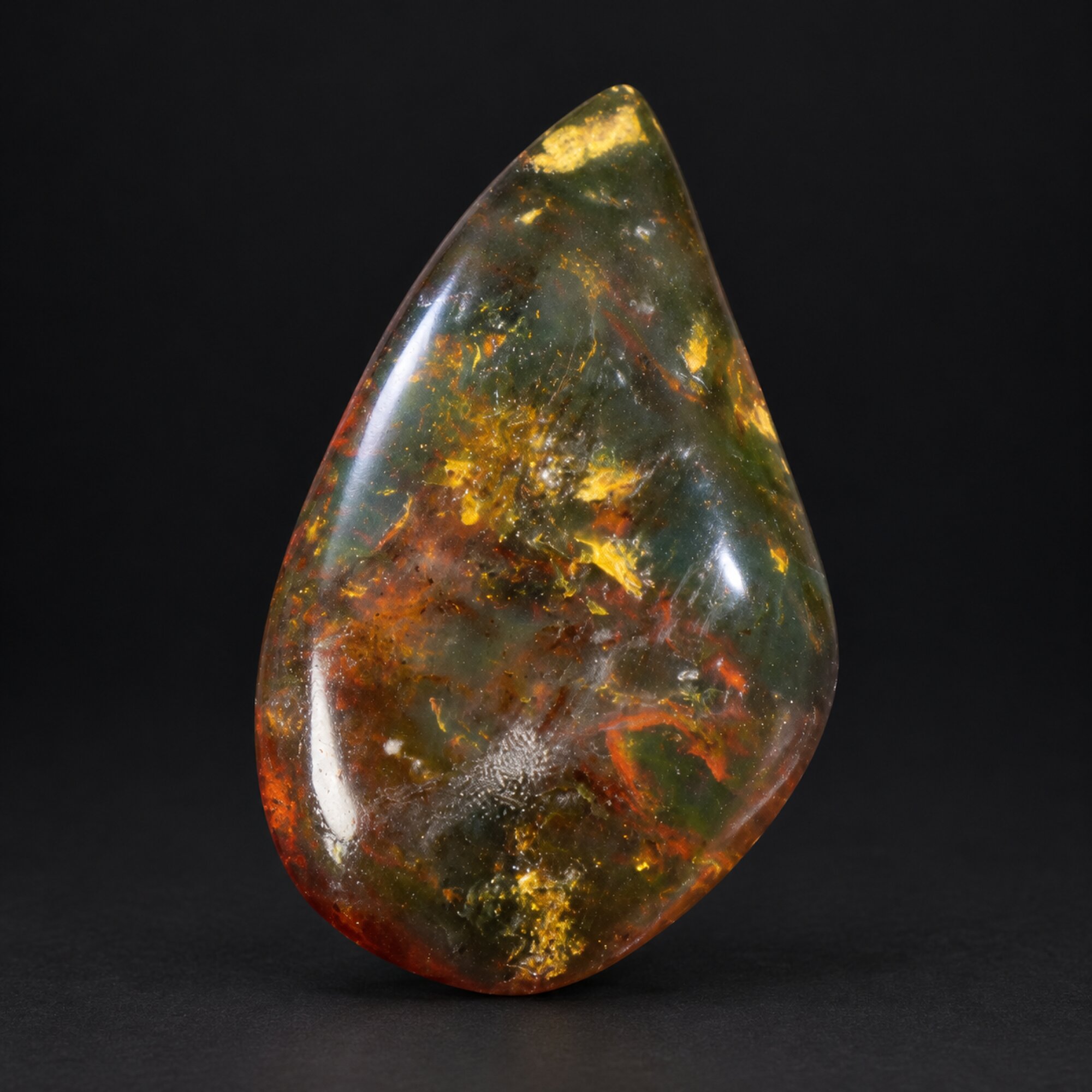 Authentic red orange green polished Dominican amber – photo 6