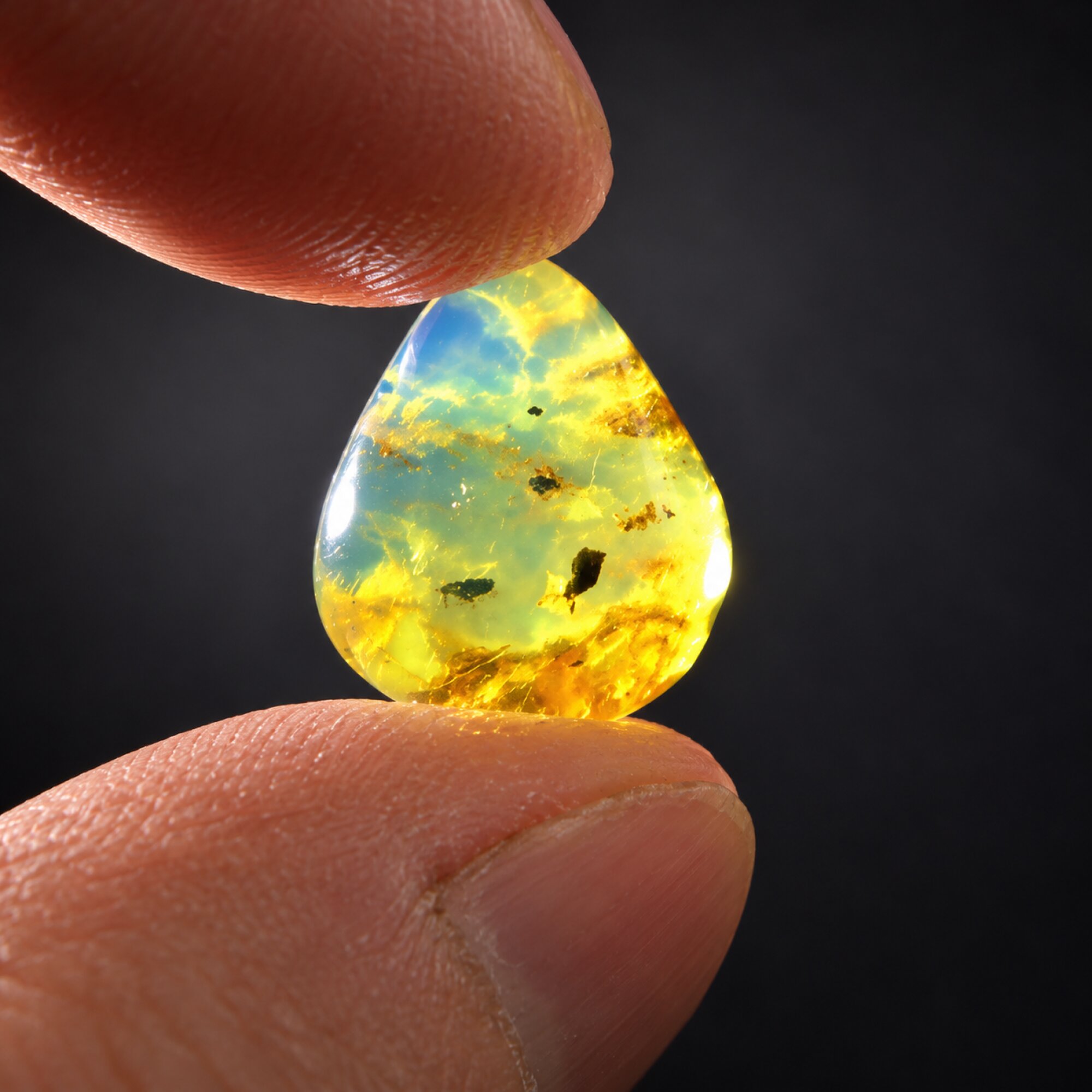 Untreated sky blue Dominican amber cabochon – photo 6