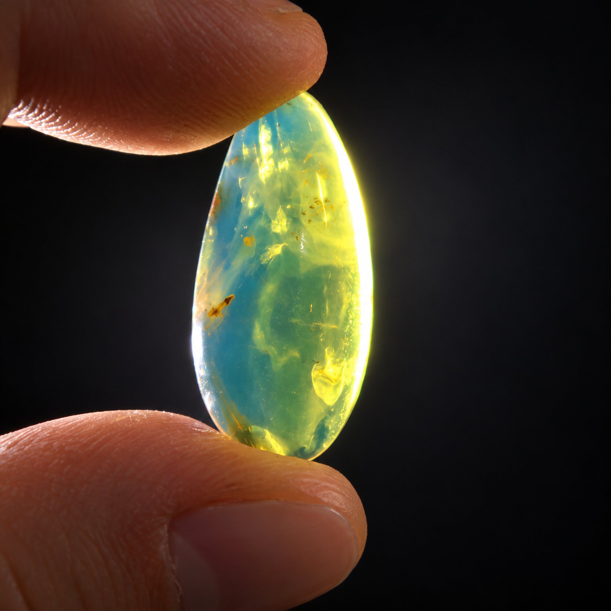 Genuine sky blue Dominican amber cabochon – photo 7