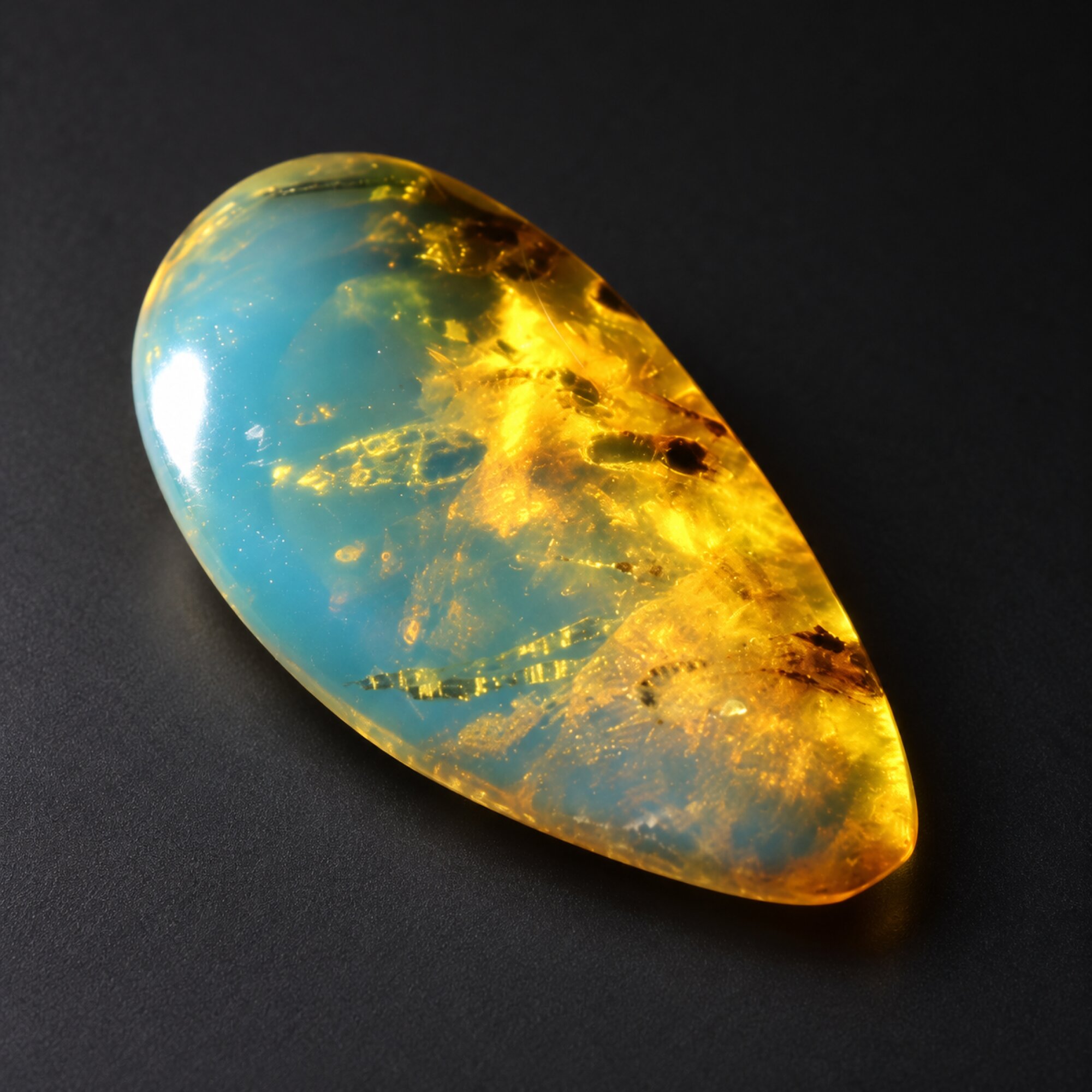 Genuine sky blue Dominican amber cabochon – photo 2