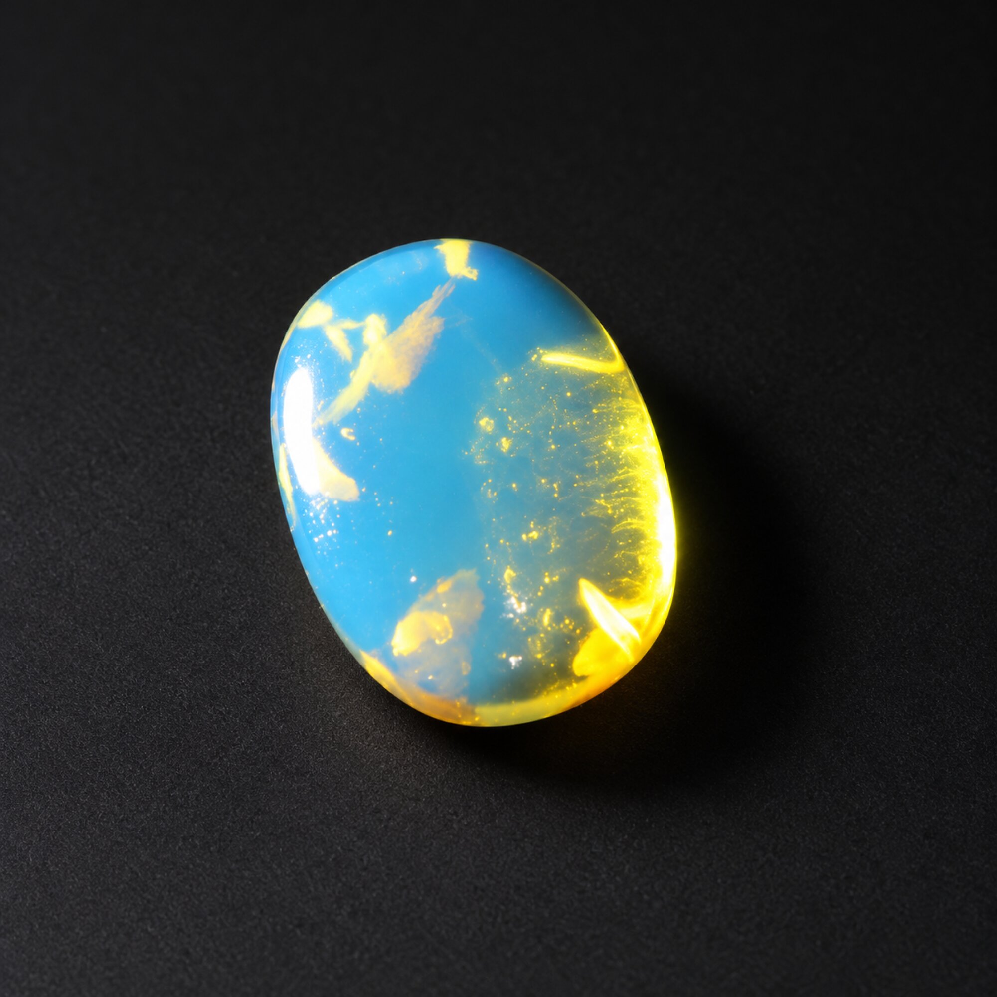 Natural sky blue Dominican amber cabochon – photo 7