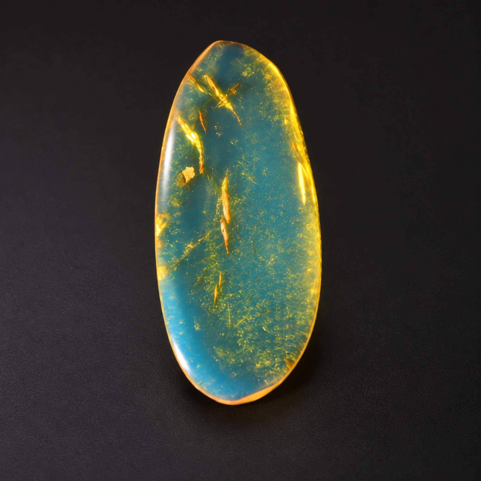 Untreated sky blue Dominican amber cabochon – photo 7