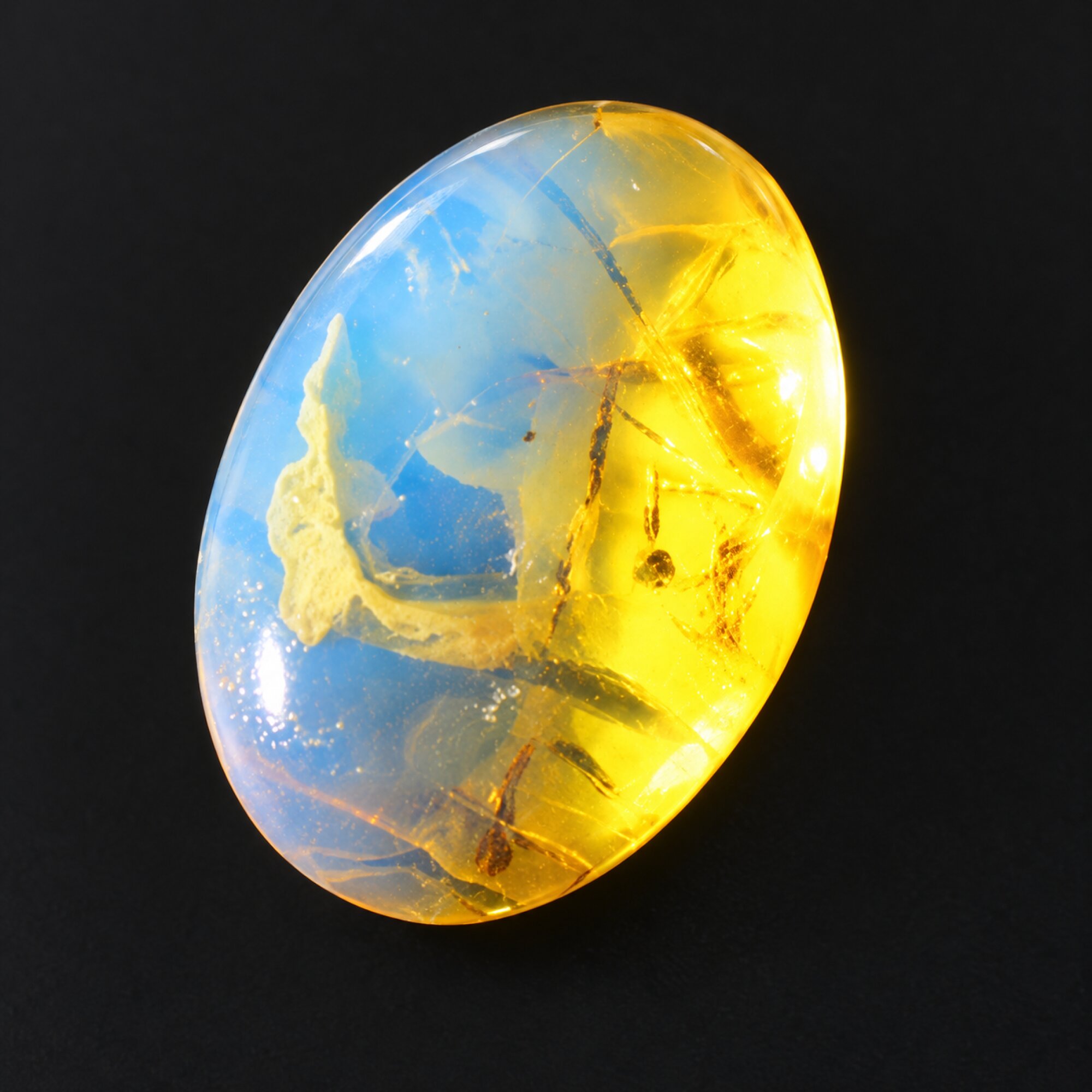 Untreated sky blue Dominican amber cabochon – photo 2