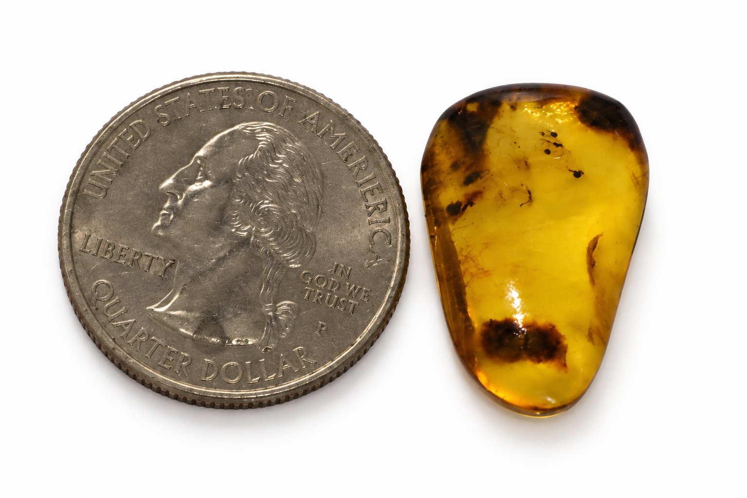 Earth crafted deep blue Dominican amber cabochon – photo 6
