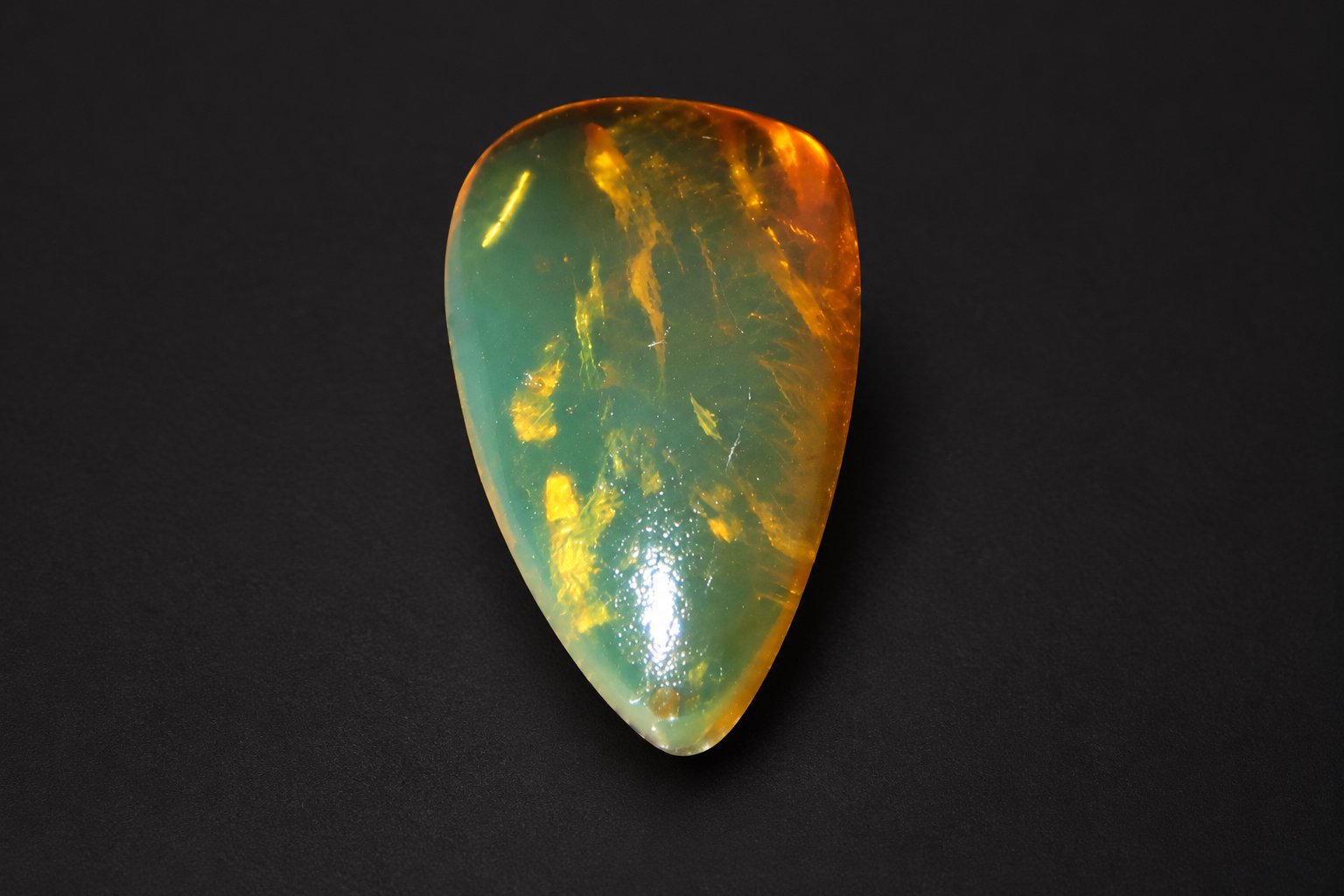 Genuine orange green polished Dominican amber – photo 8