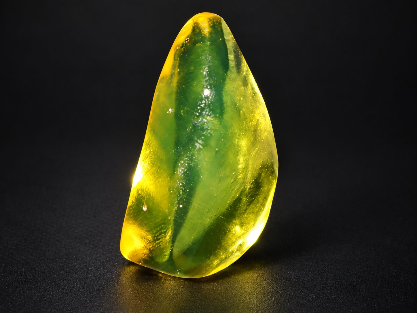 True caribbean green yellow polished Dominican amber