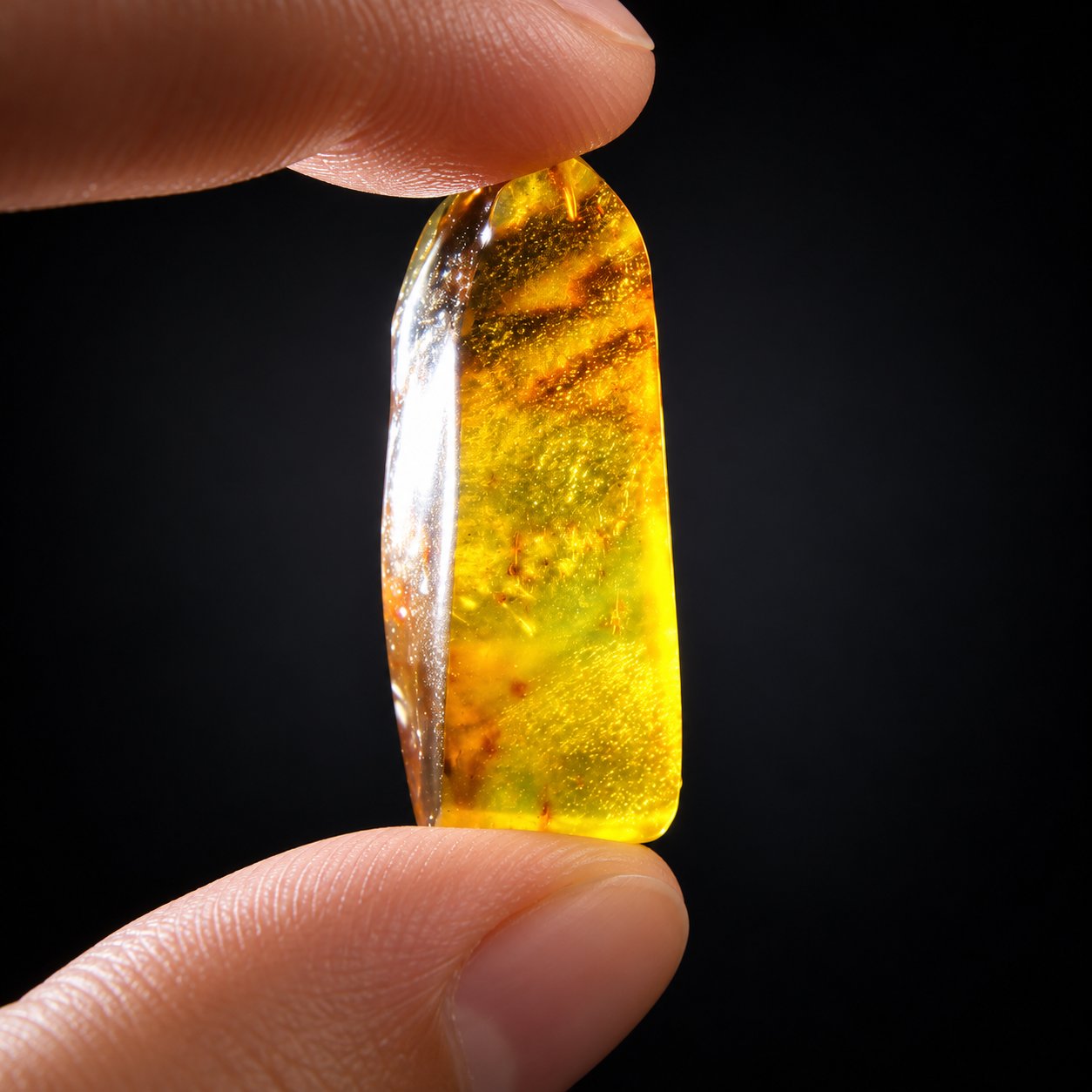 True caribbean orange green polished Dominican amber – photo 7