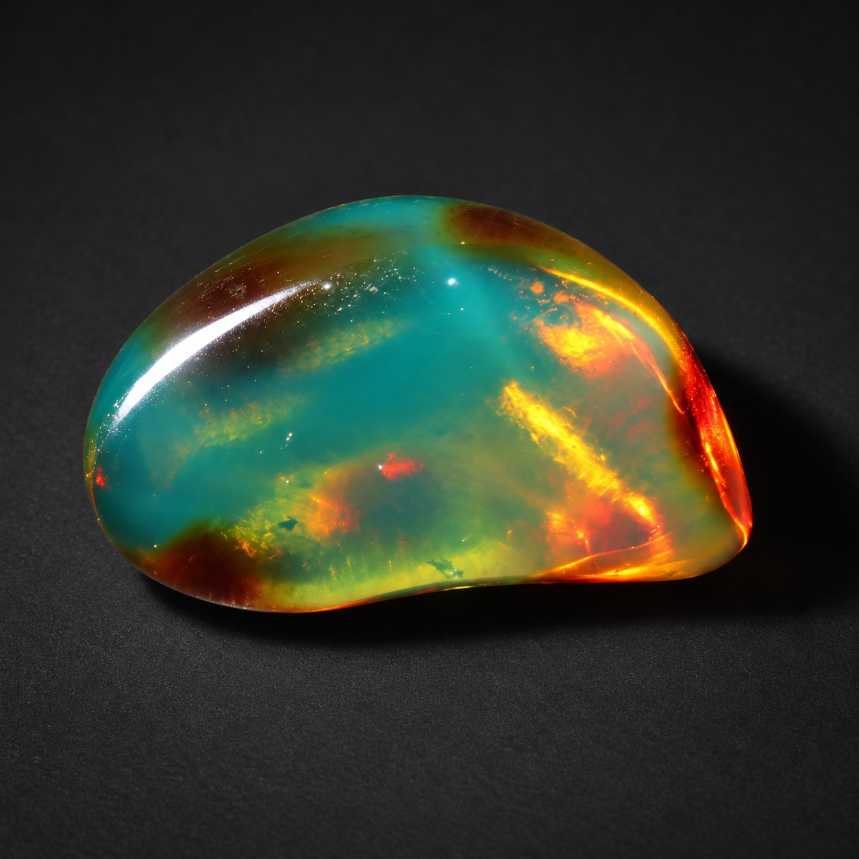 Genuine deep blue polished Dominican amber 30mm