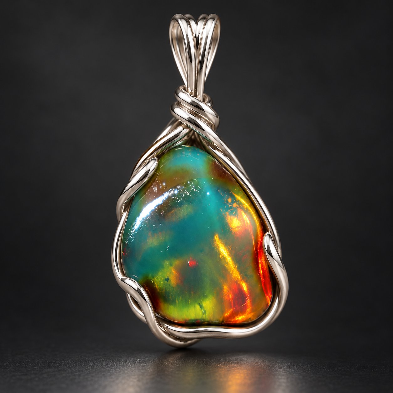 Genuine deep blue polished Dominican amber 30mm – photo 3