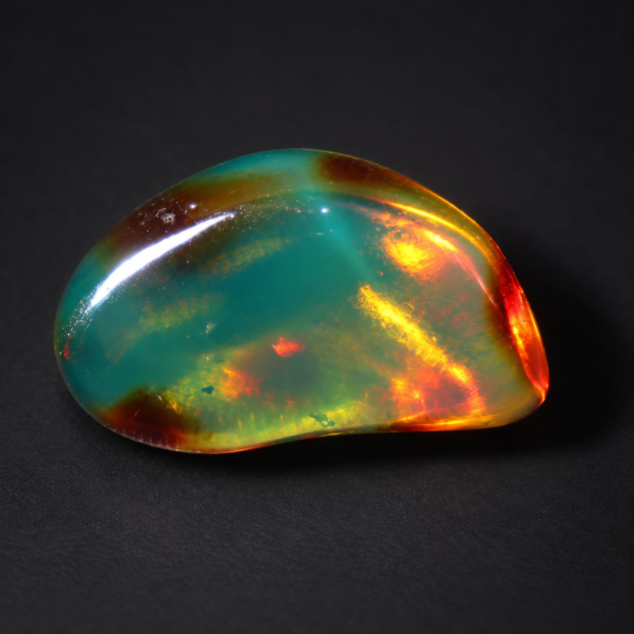 Genuine deep blue polished Dominican amber 30mm – photo 13