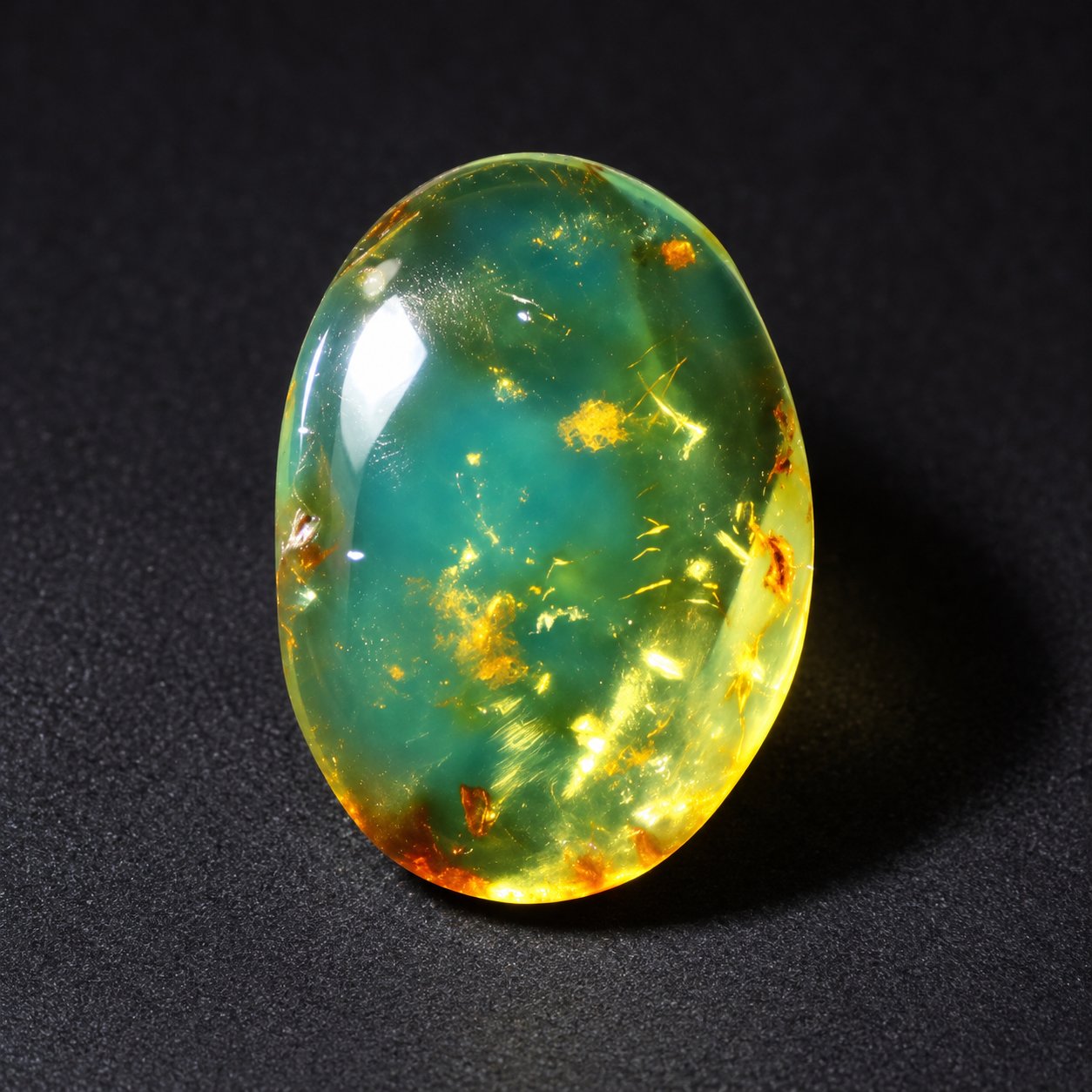 Earth mined olive green polished Dominican amber 28mm