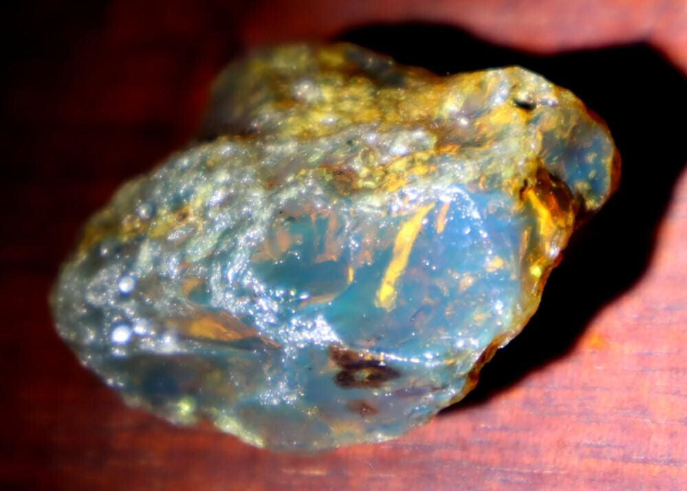 Exquisite Natural Dominican Crystal Clear Sky Blue Amber Rough Specimen 37mm 8.4 – photo 11