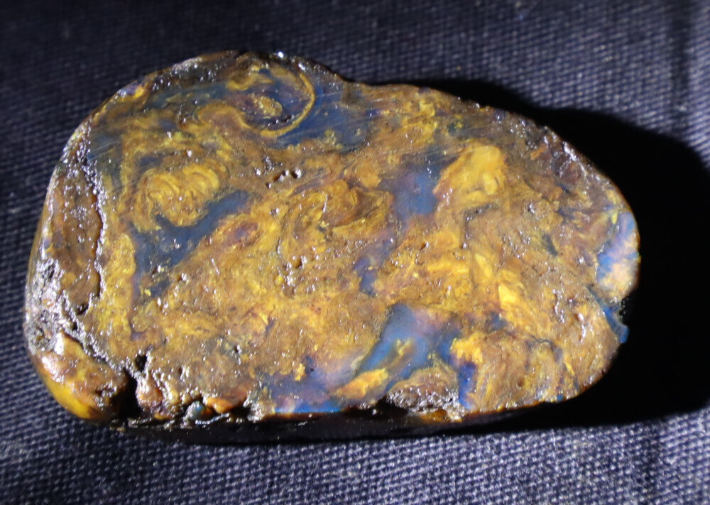 Natural Translucent Blue Butterscotch Amber Slab Slice Specimen 50mm 12grams – photo 9