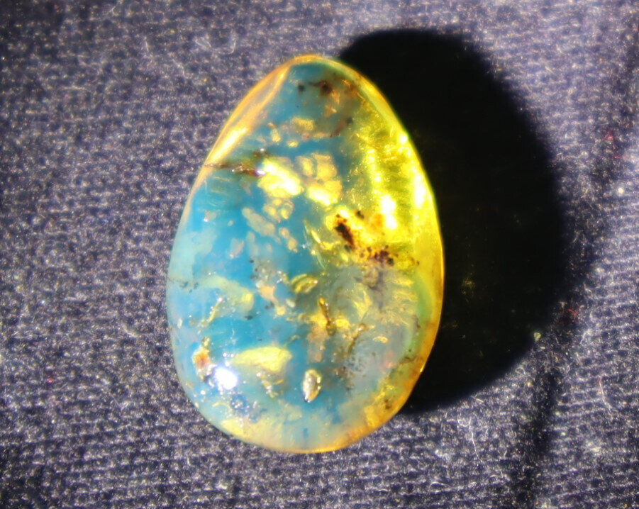 Inclusions Clear Sky Blue Amber Polished Stone 22mm free drilling – photo 4