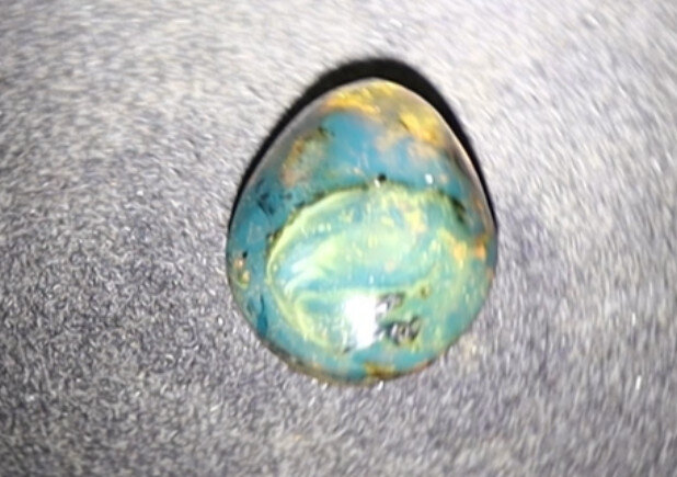 Beautiful Natural Dominican Translucent Ocean Blue Amber Polished Stone 24mm – photo 10