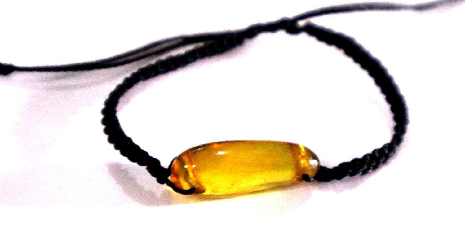 Beautiful Natural Clear Yellow Green Amber Bracelet adjustable – photo 8