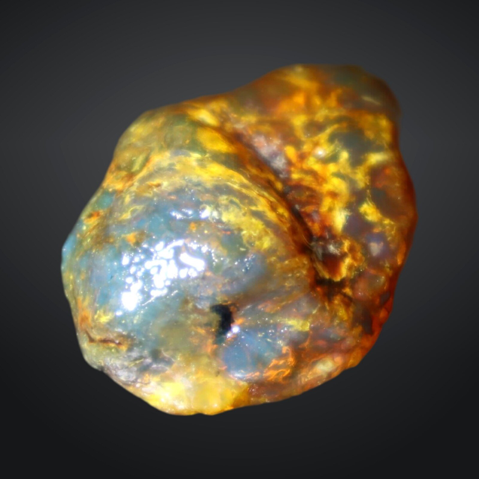 Fine Rare Sky Blue Dominican Amber Rough Specimen Chunk 39mm 10g – photo 4