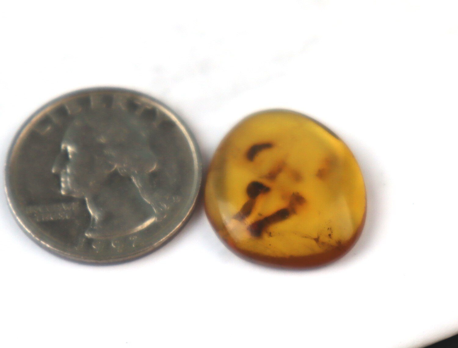 Lovely Natural Dominican Clear Deep Blue Amber Polished Stone 24mm – photo 8