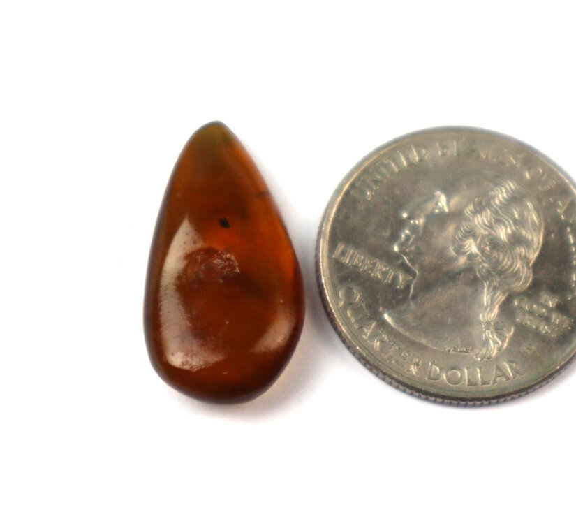 Beautiful Natural Dominican Clear Green Yellow Amber Polished Stone 24mm – photo 3