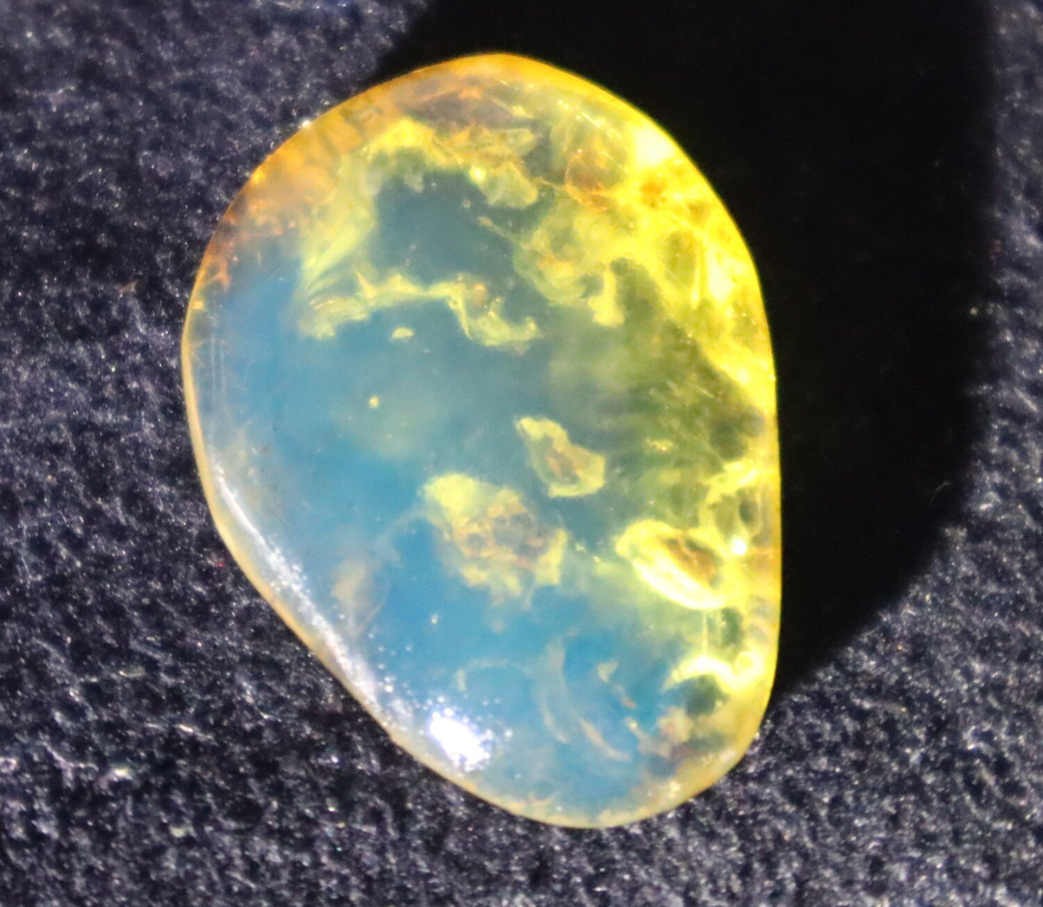 Lovely Natural Clear Sky Blue Amber Cabochon polished stone 24mm – photo 6