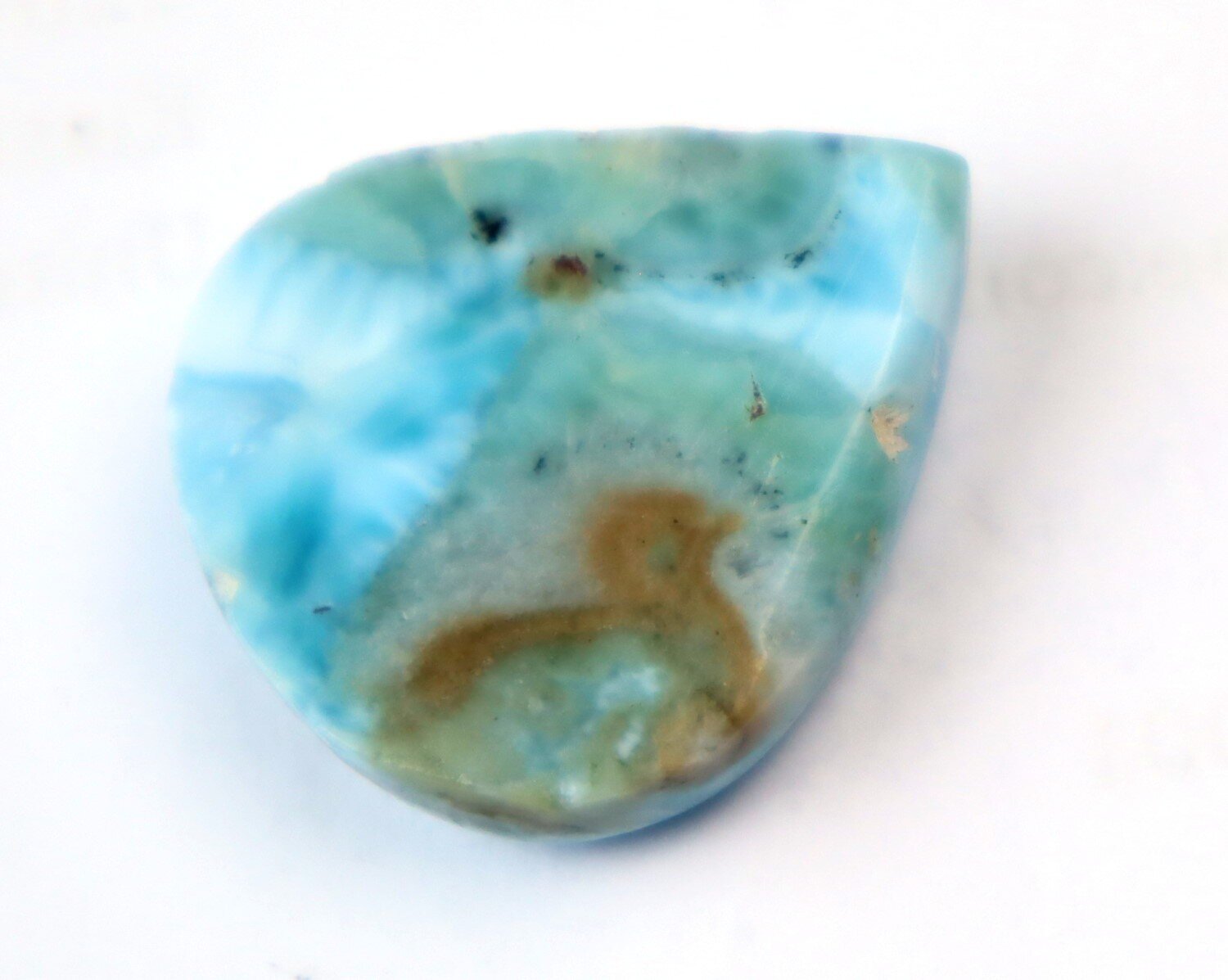 Outstanding Dominican Natural Deep Blue Larimar Teardrop Cabochon 29mm – photo 4