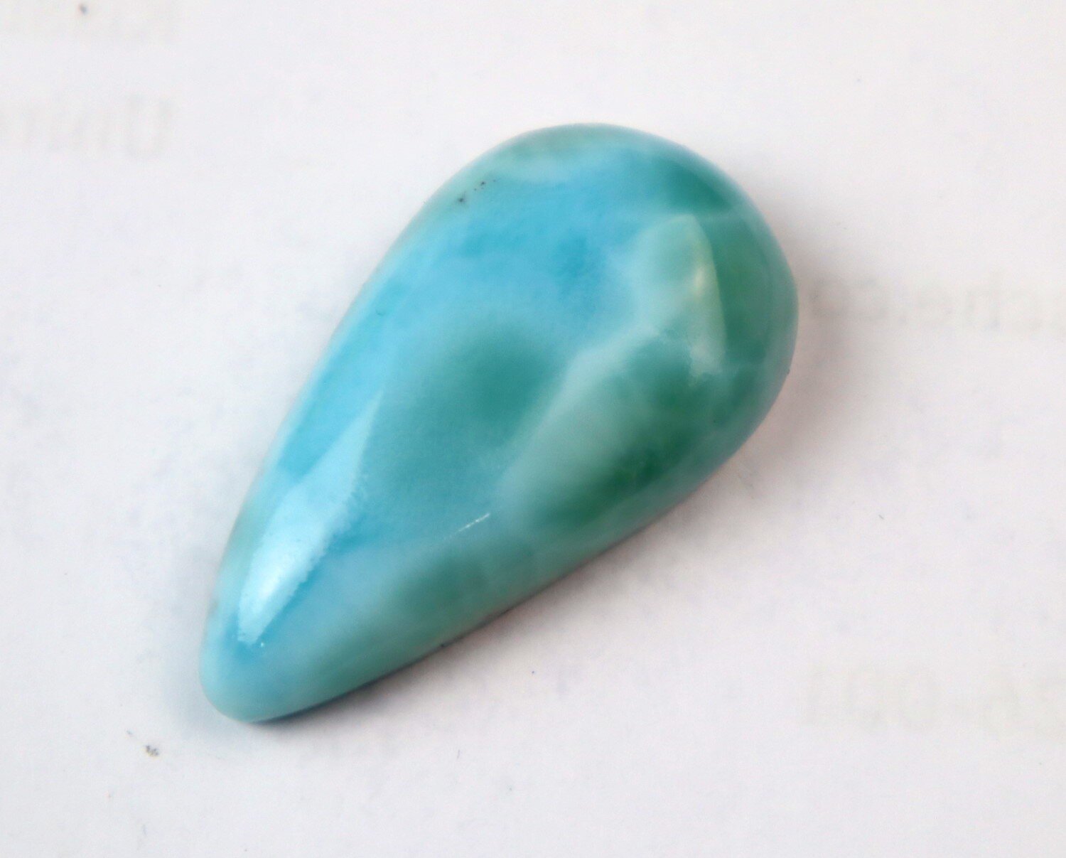 Impressive Natural Sky Blue Larimar Teardrop Cabochon 31mm – photo 4