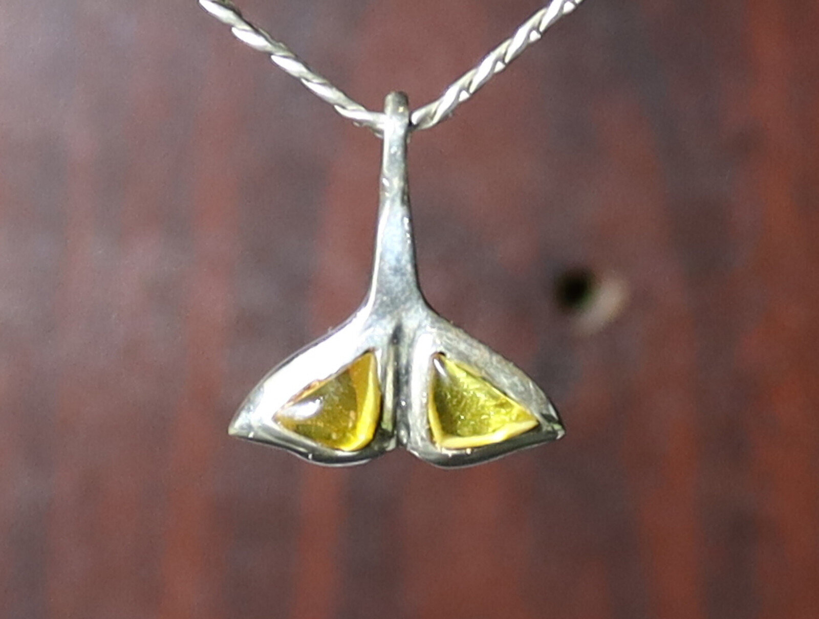 Excellent Natural Clear Yellow Amber .925 Sterling Silver Pendant Whalefin 23mm – photo 3