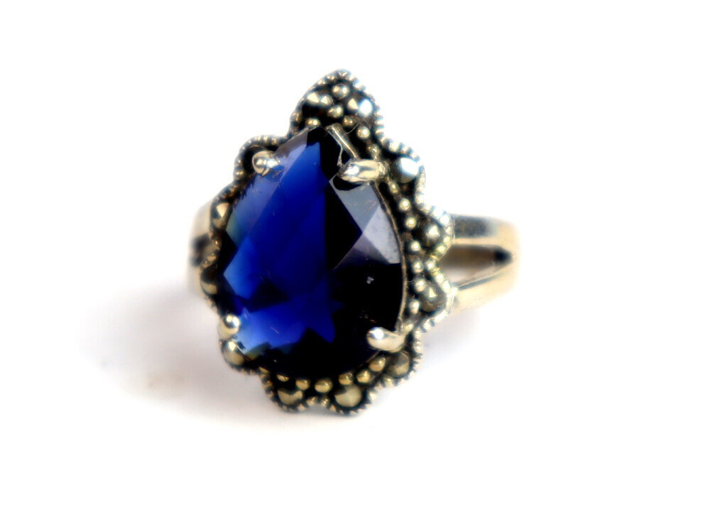 Finest Clear Deep Blue Topaz .925 Sterling Silver Ring #9.5 – photo 5