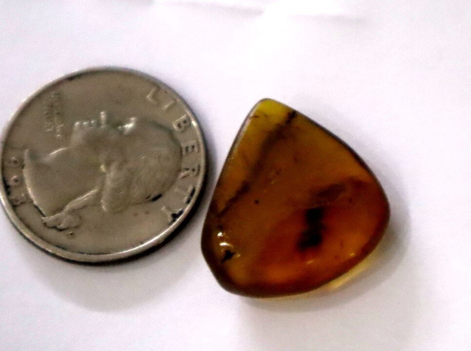 Excellent Natural Dominican Clear Orange Blue Amber Polished Stone 22mm – photo 8