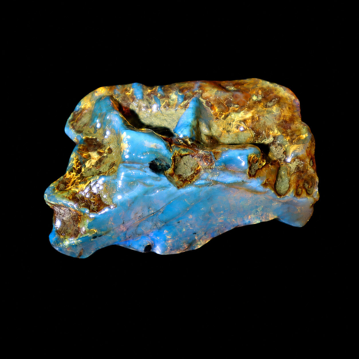 Premium Elegant Sky Blue Amber Rough Specimen Chunk 44mm 9g – photo 5