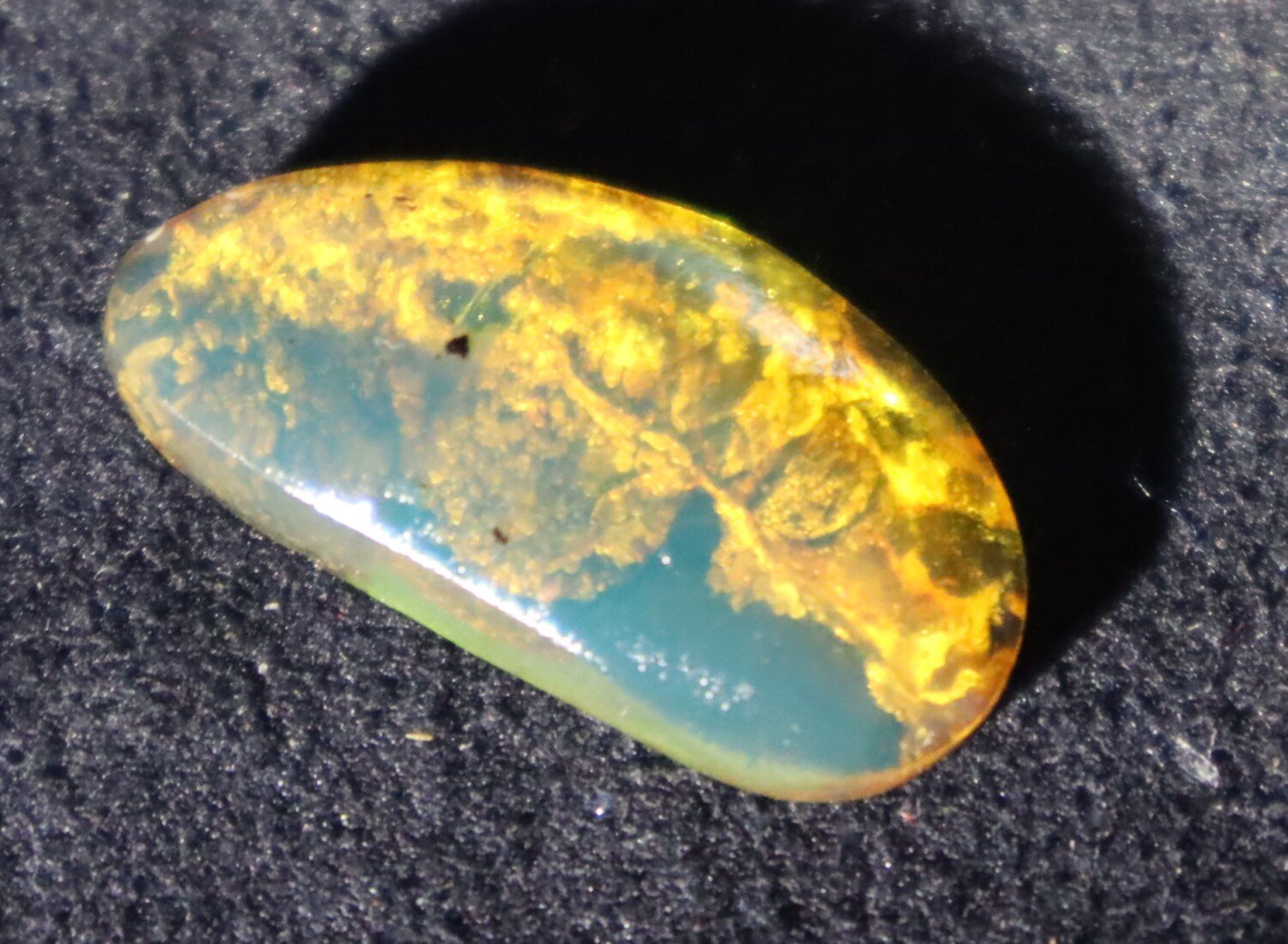 Beautiful Natural Clear Light Blue Amber Cabochon polished stone 27mm – photo 8