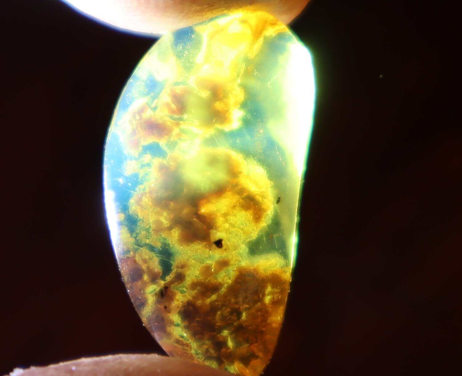 Beautiful Natural Clear Light Blue Amber Cabochon polished stone 27mm – photo 11