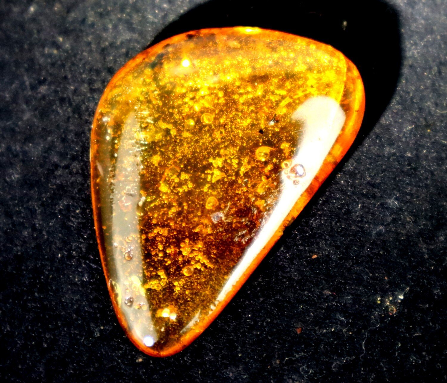 Excellent Natural Dominican Translucent Orange Red Amber Polished Stone 36mm – photo 7