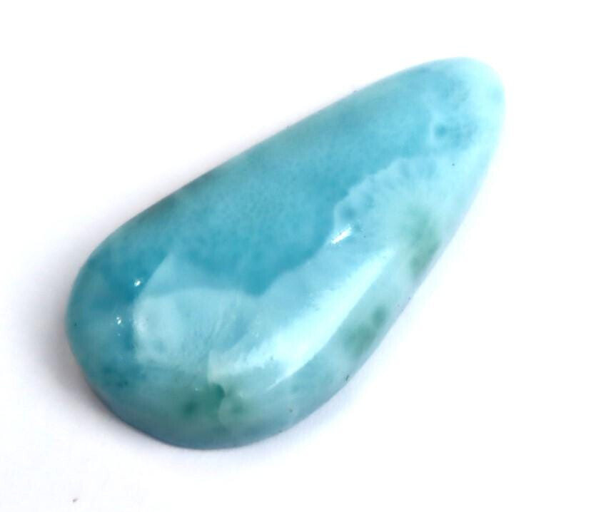 Charming Design Natural Sky Blue Larimar Pendant Cabochon 38mm – photo 5