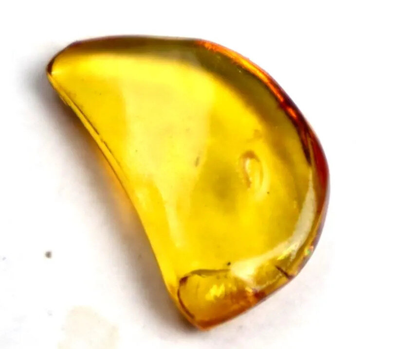 Excellent Natural Dominican Half Moon Crystal Clear Yellow Amber Polished Stone – photo 6