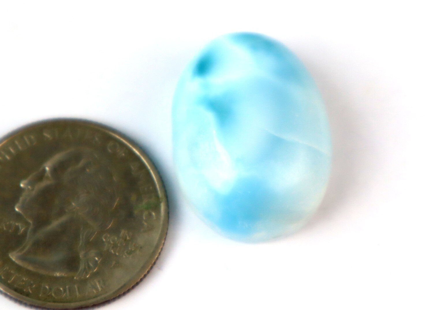 Exquisite Natural Sky Blue Larimar Oval Cabochon 26mm – photo 9