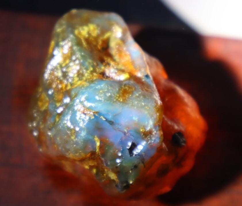 Impressive Natural Dominican Crystal Clear Green Blue Amber Rough Specimen 45mm – photo 8