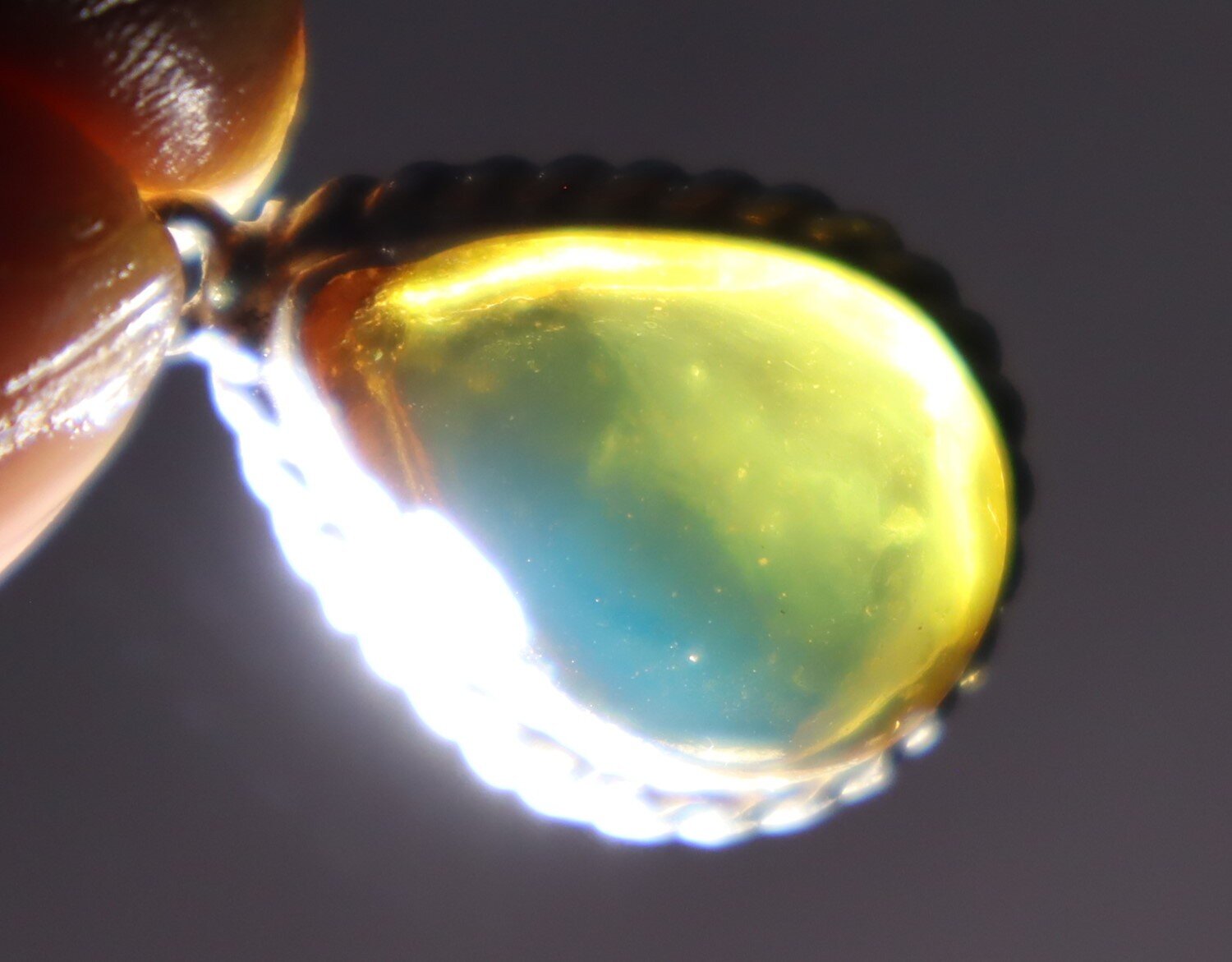 Impressive Natural Clear Ocean Blue Amber .925 Sterling Silver Pendant 37mm – photo 6