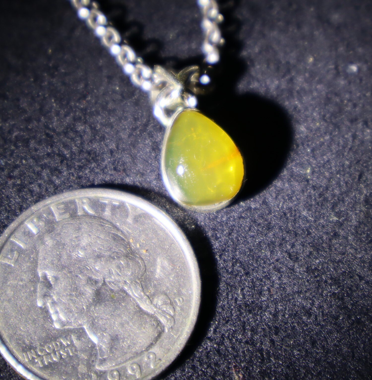 Lovely Natural Clear Light Yellow Amber .925 Sterling Silver Pendant 20mm – photo 7